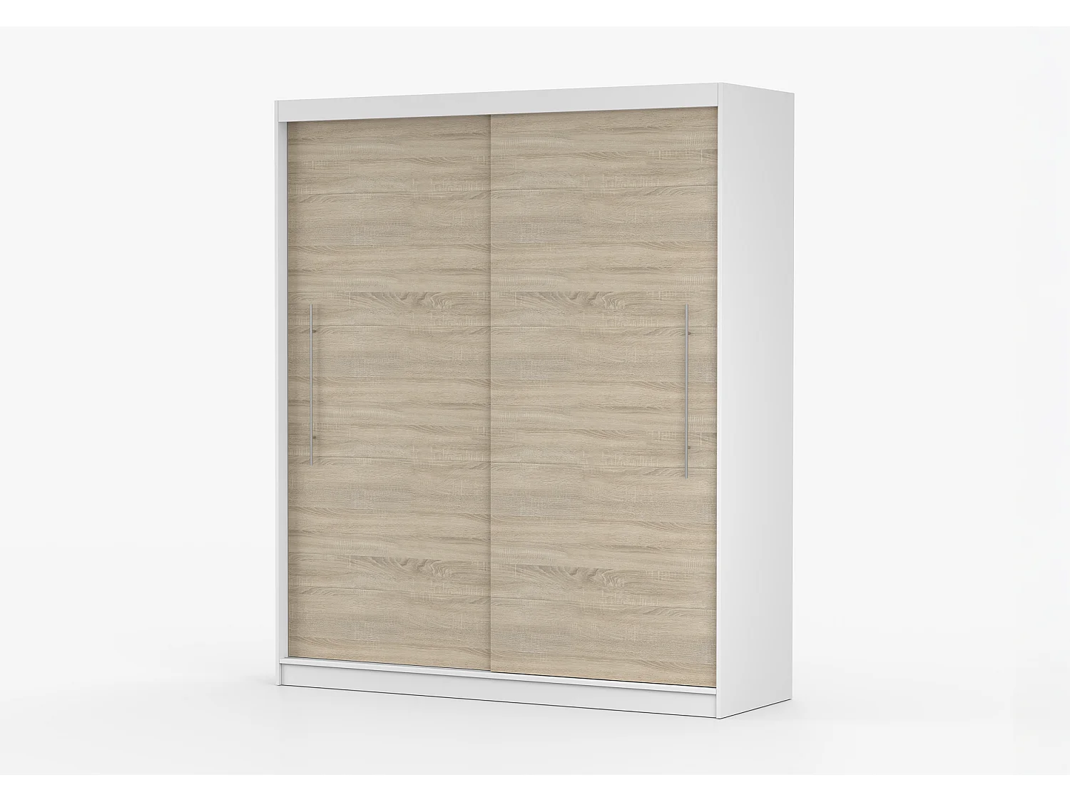 Armoire Miralys 203 cm - Blanc - Chêne