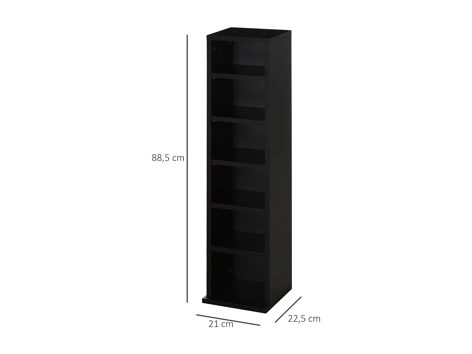 Lot de 2 étagères colonnes rangement max. 204 CD noir
