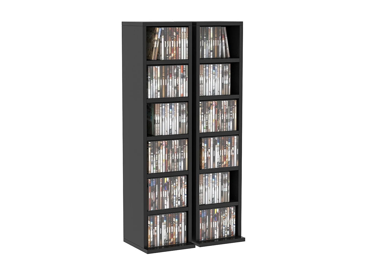 Lot de 2 étagères colonnes rangement max. 204 CD noir