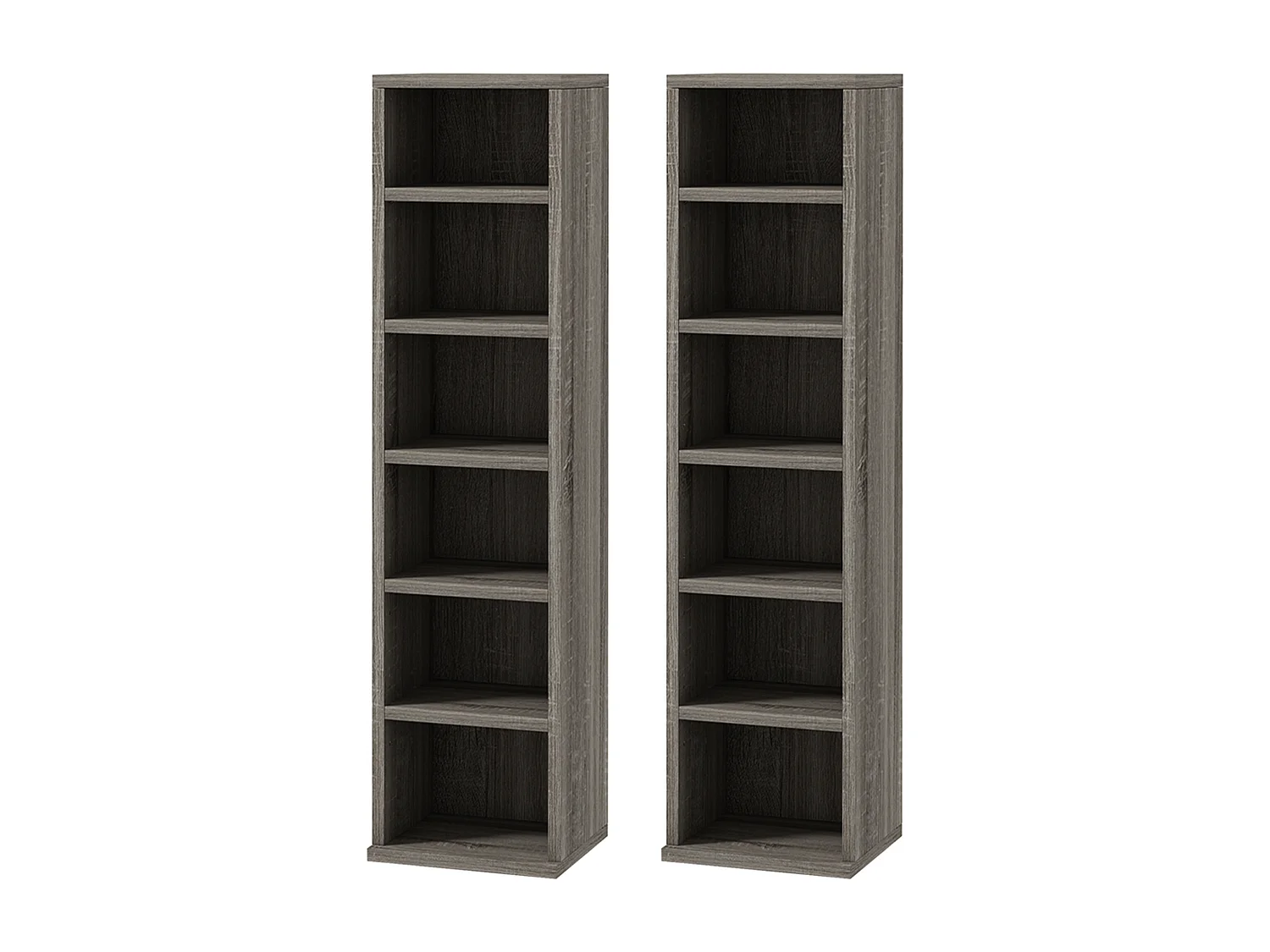 Lot de 2 étagères colonnes rangement max. 204 CD gris