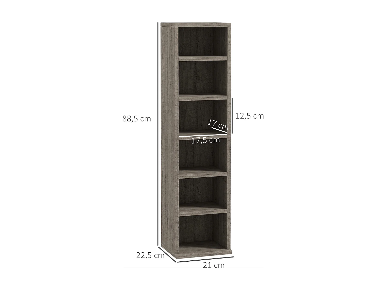 Lot de 2 étagères colonnes rangement max. 204 CD gris