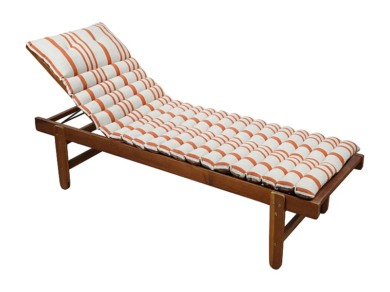 Matelas bain de soleil extérieur à rayures