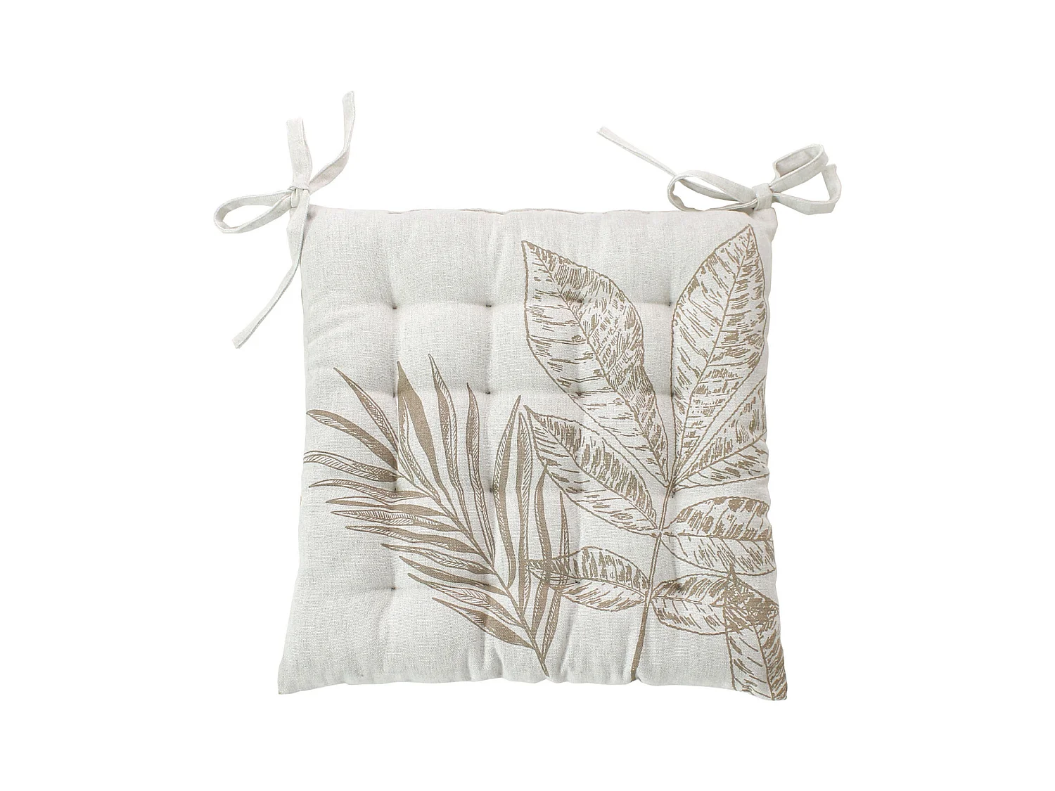 Galette de Chaise Piquée "Natura" 38x38cm Écru