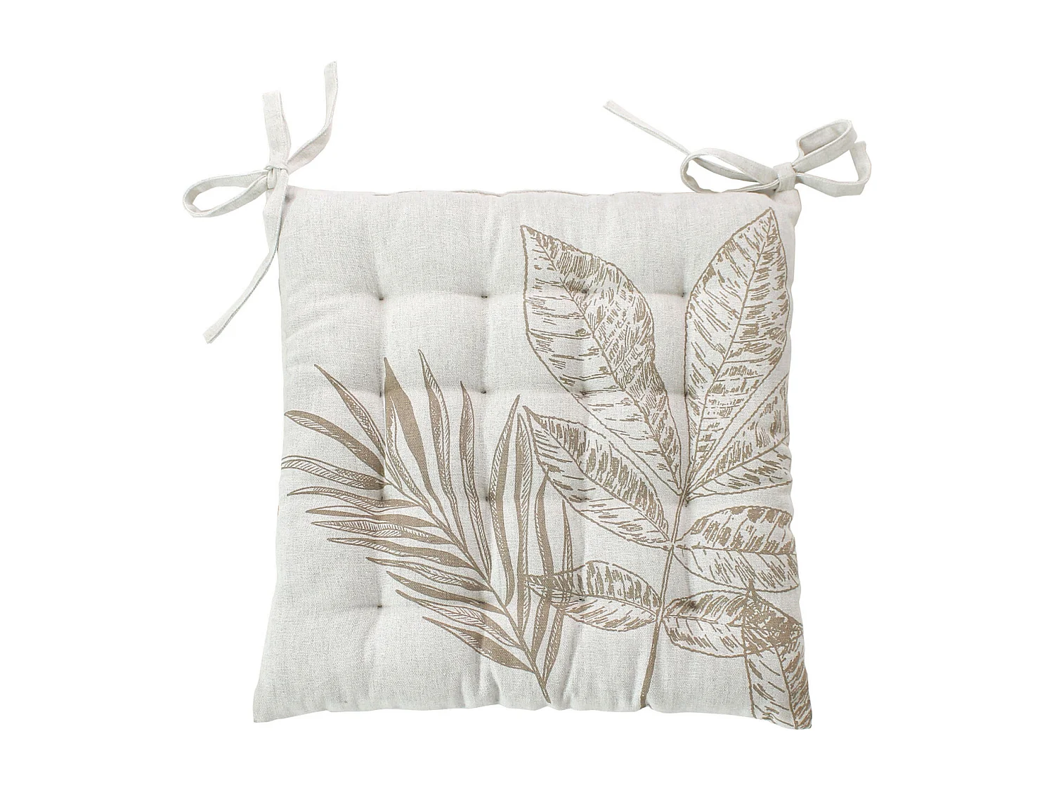 Galette de Chaise Piquée "Natura" 38x38cm Écru