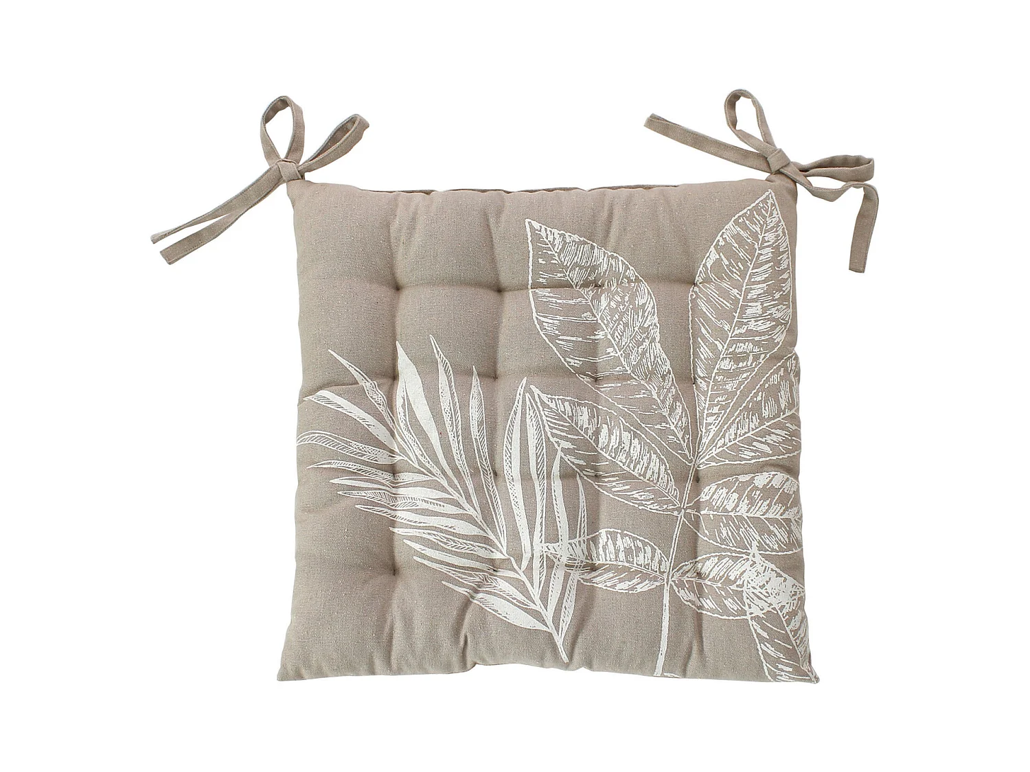 Cojín de silla acolchado con estampado natural 38 x 38 cm
