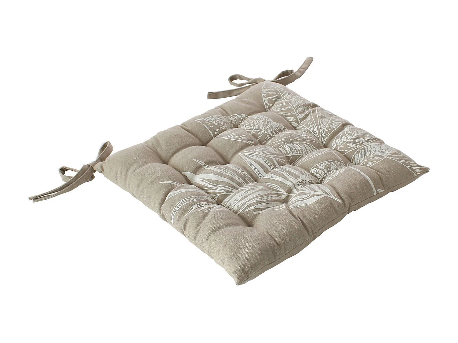 Cojín de silla acolchado con estampado natural 38 x 38 cm