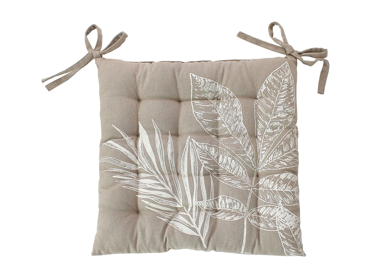 Cojín de silla acolchado con estampado natural 38 x 38 cm