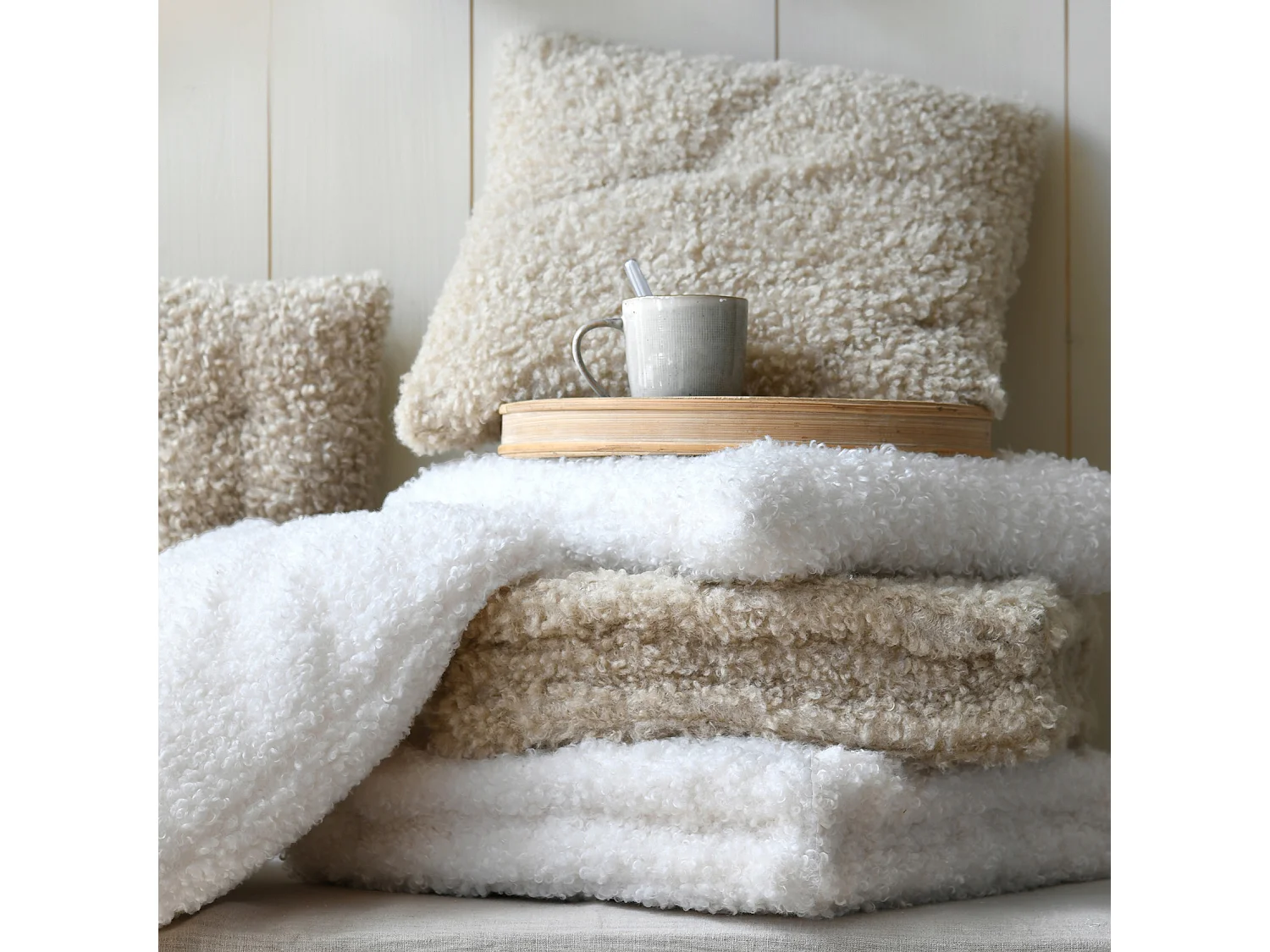 Cojín de silla cuadrado de tela rizada 38 x 38 cm