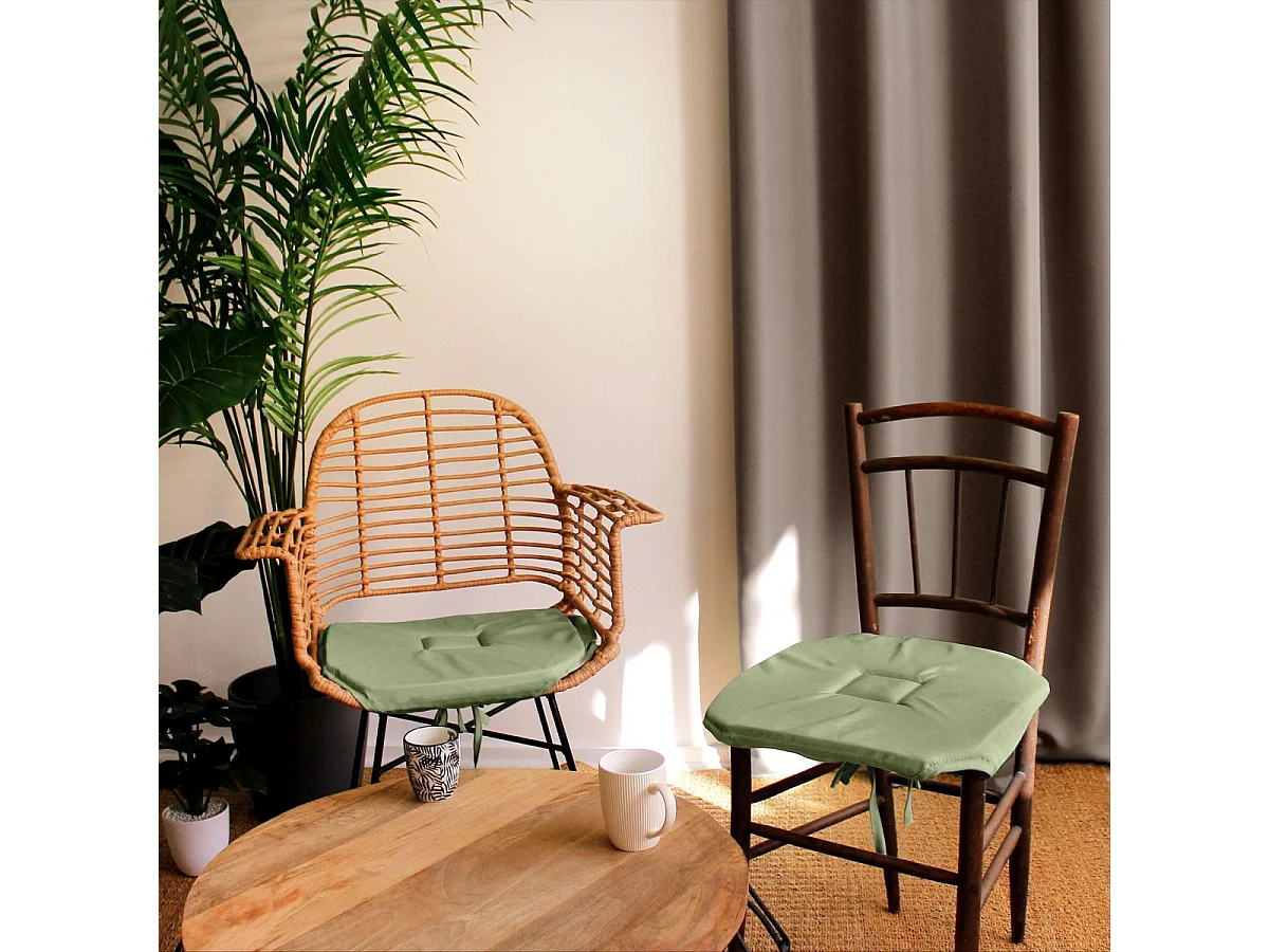 Galette de Chaise Uni "Basic" 40x40cm Vert Olive