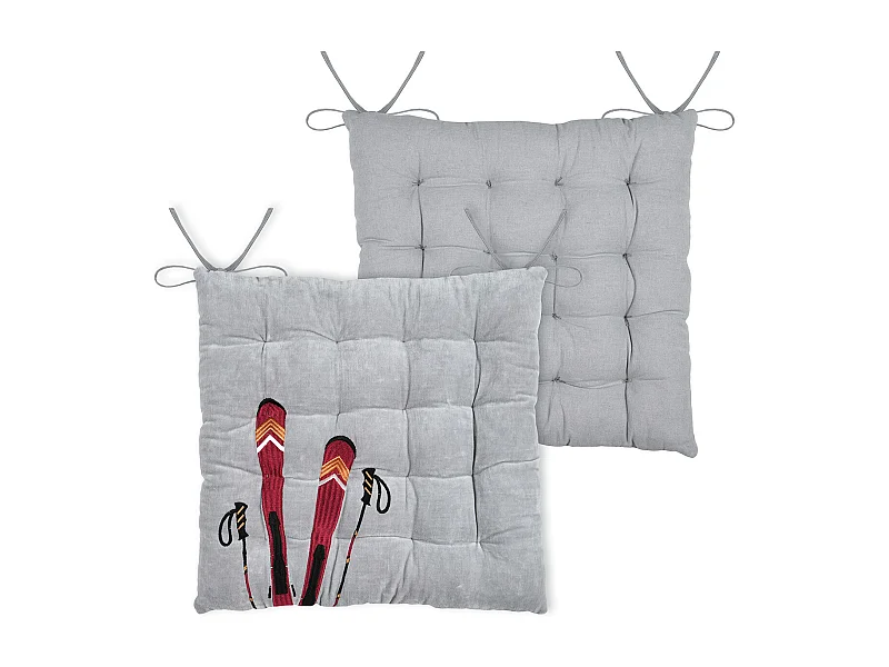 Cojín de silla ski de algodón 38 x 38 cm