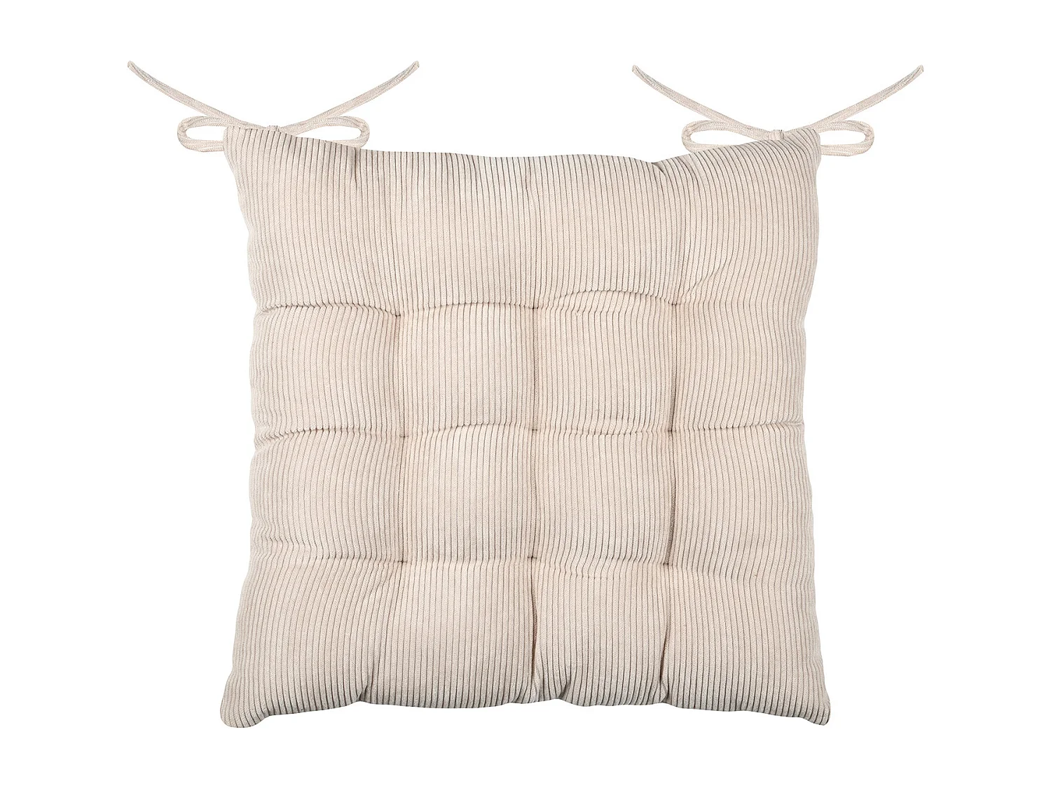 Galette de chaise carrée en velours côtelé