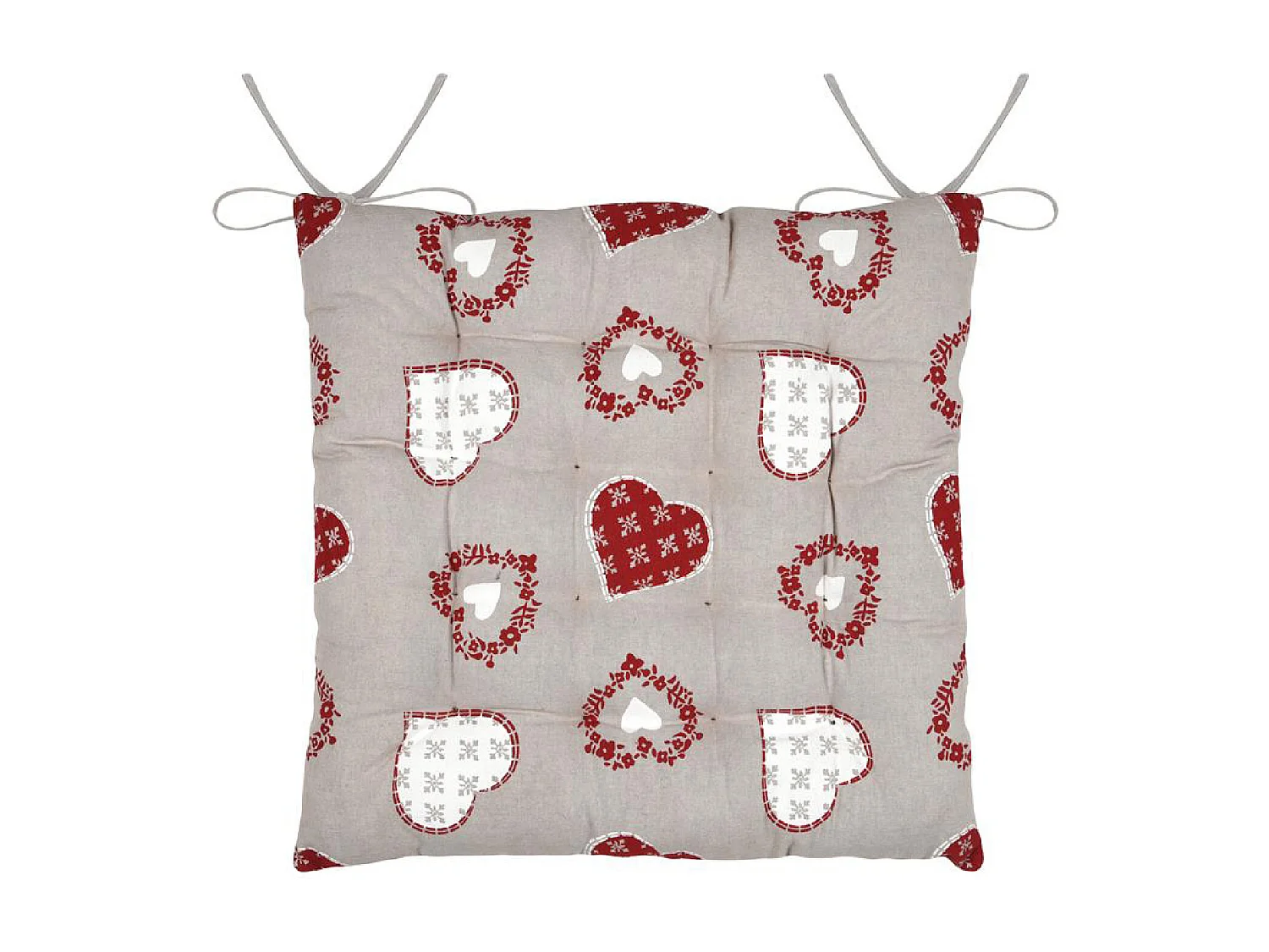 Galeta de silla corazones espíritu de cabaña en algodón 40 x 40 cm