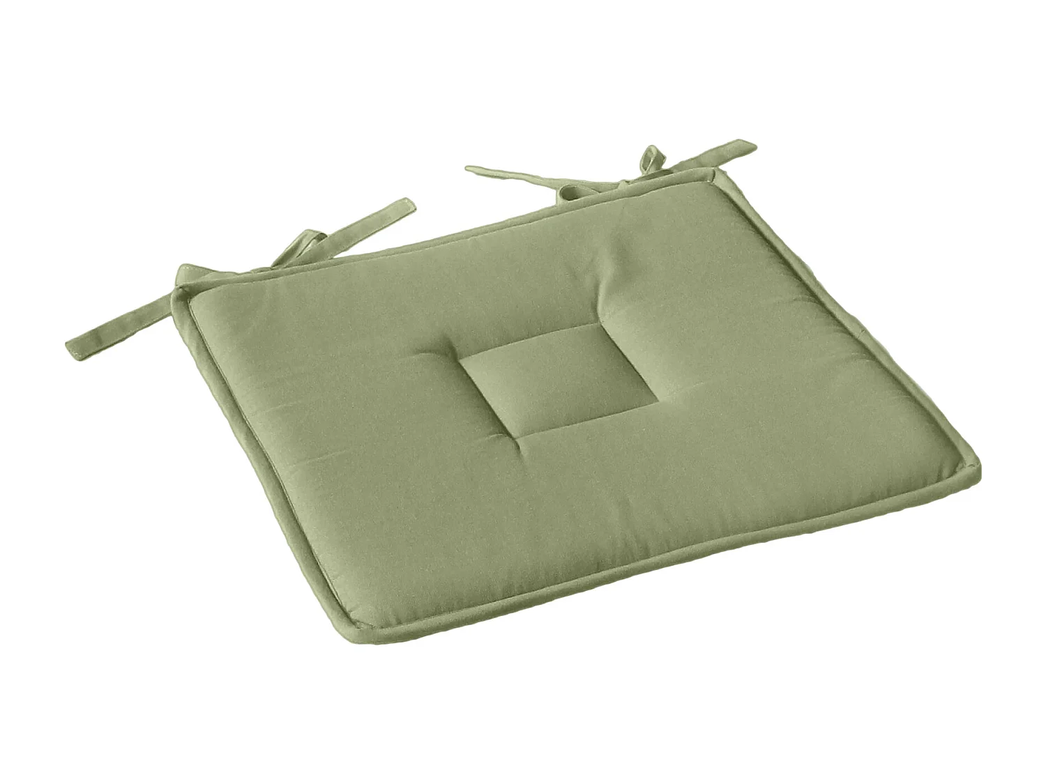Galette de Chaise Uni "Panama" 40x40cm Vert Olive
