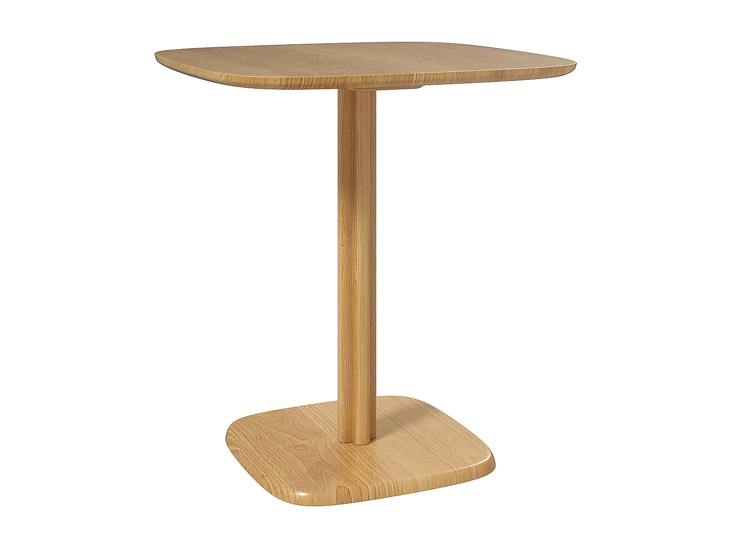 Table à manger design finition biseautée 4 personnes dim. 70 x 70 x 75 cm bois hévéa coloris naturel