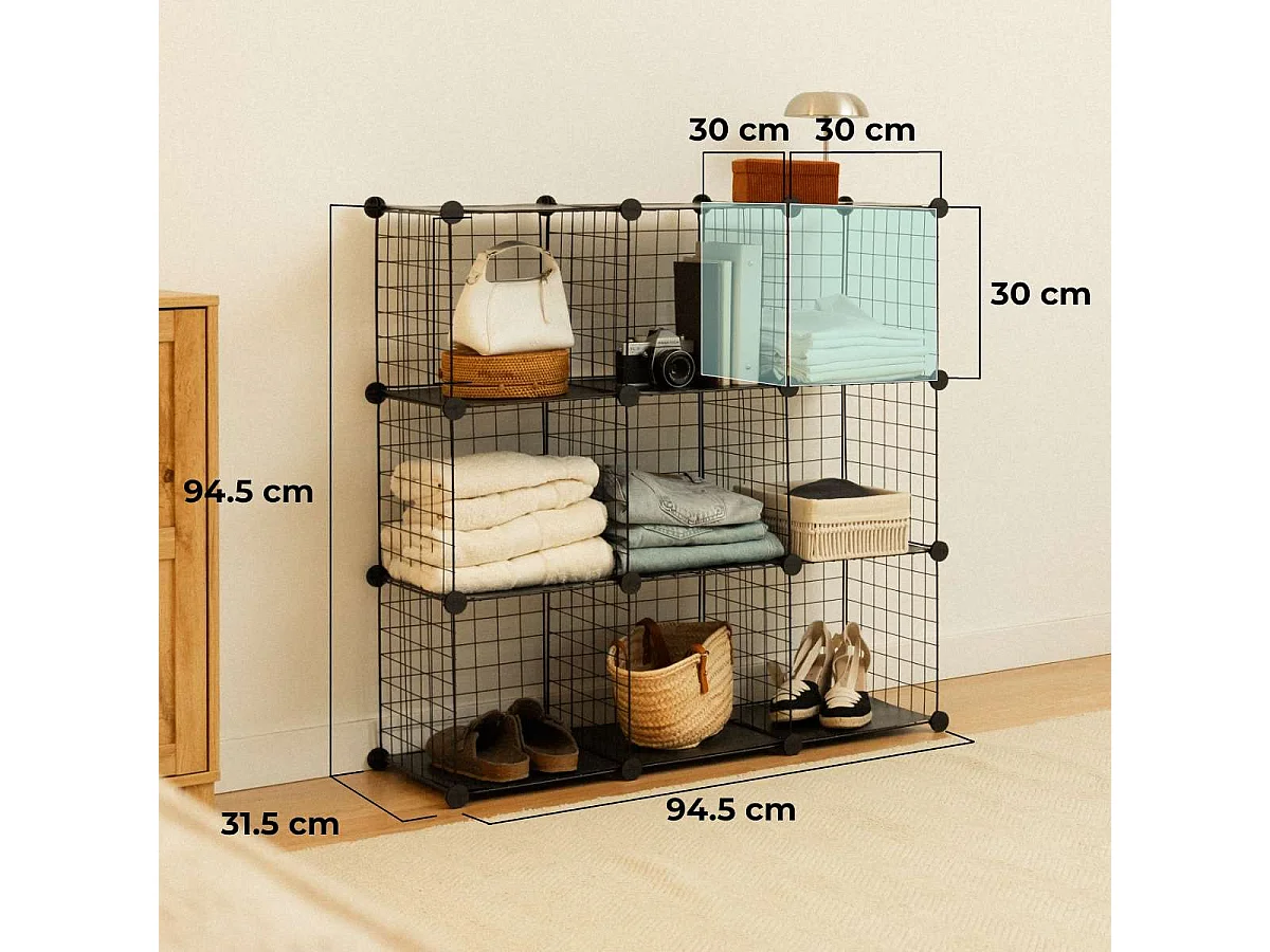 Estantería Modular  Titan C9 Negro - Newlux