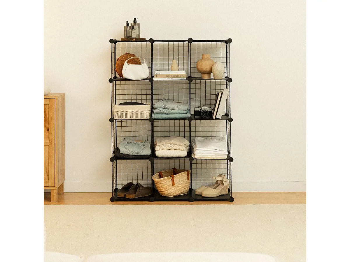 Estantería Modular  Titan C12 Negro - Newlux