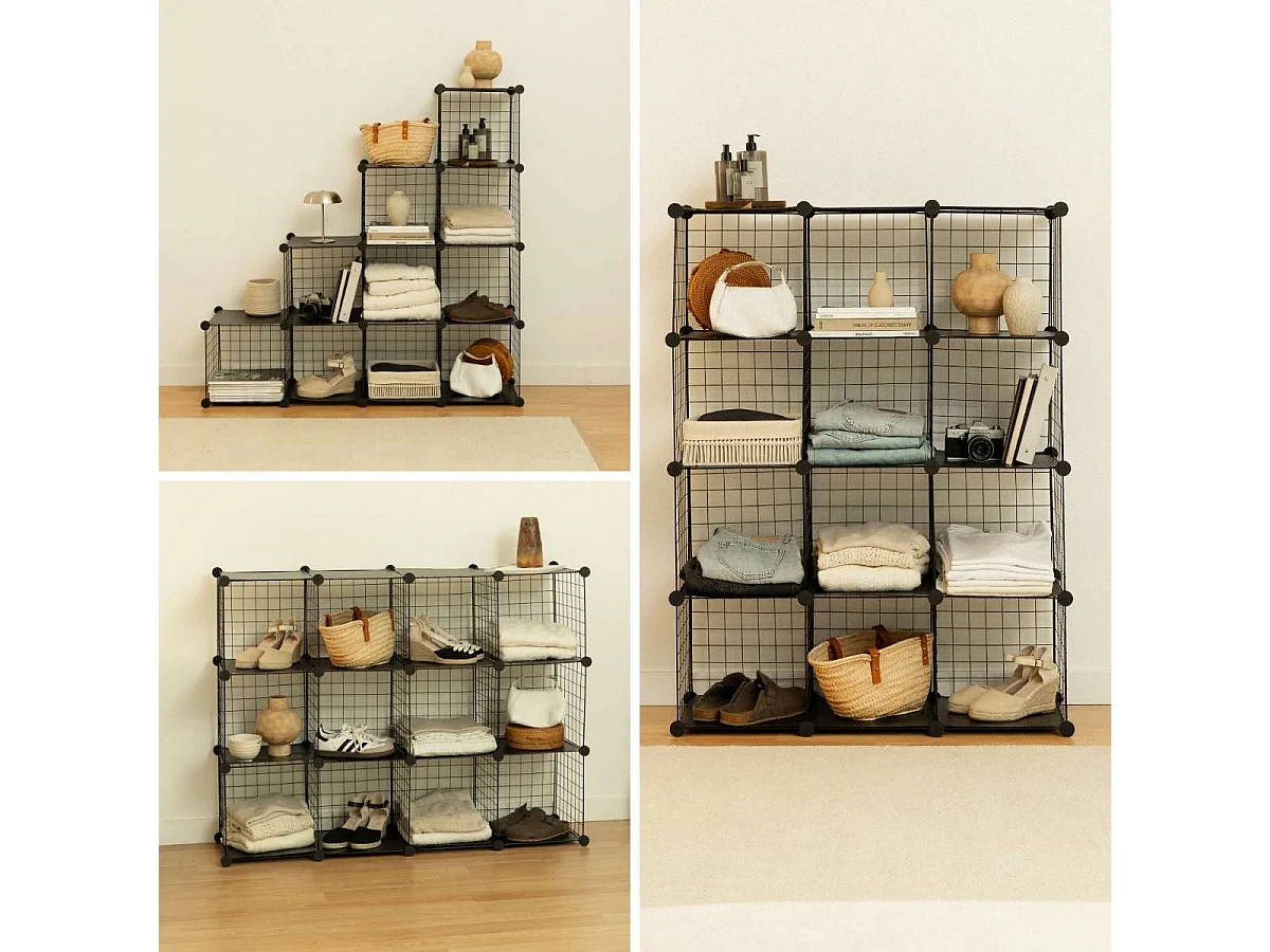 Estantería Modular  Titan C12 Negro - Newlux