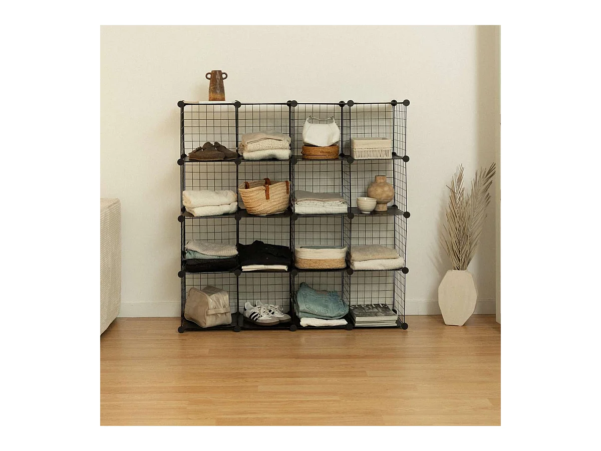 Estantería Modular  Titan C16 Negro - Newlux