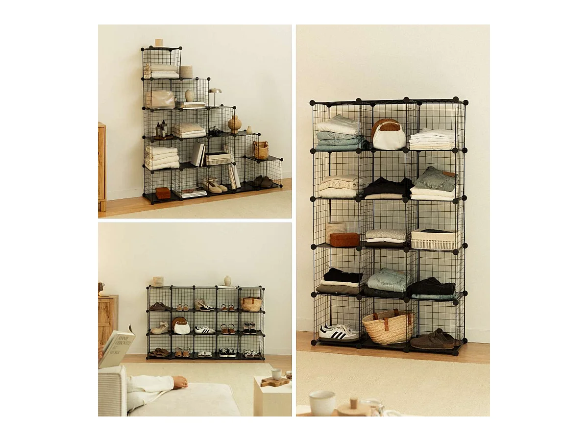 Estantería Modular  Titan C16 Negro - Newlux