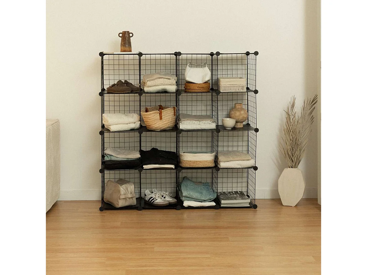 Estantería Modular  Titan C16 Negro - Newlux