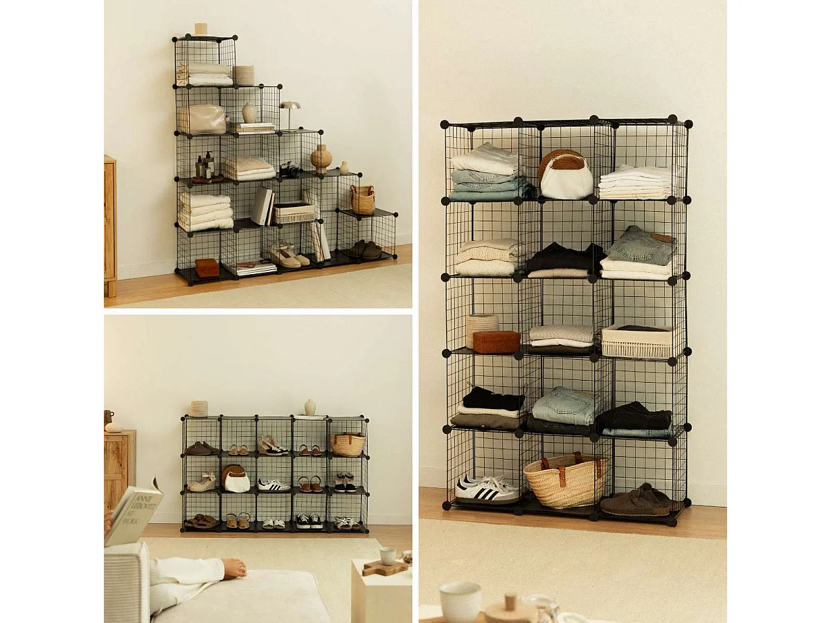 Estantería Modular  Titan C16 Negro - Newlux