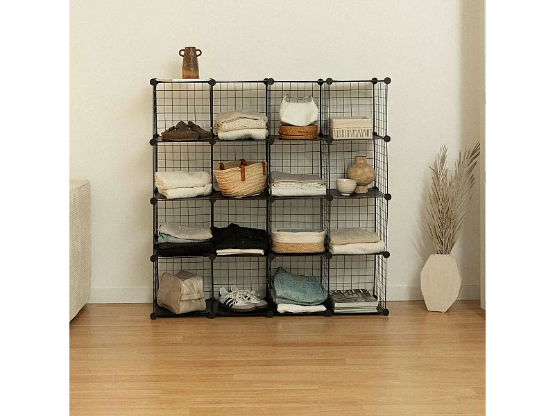 Estantería Modular  Titan C16 Negro - Newlux