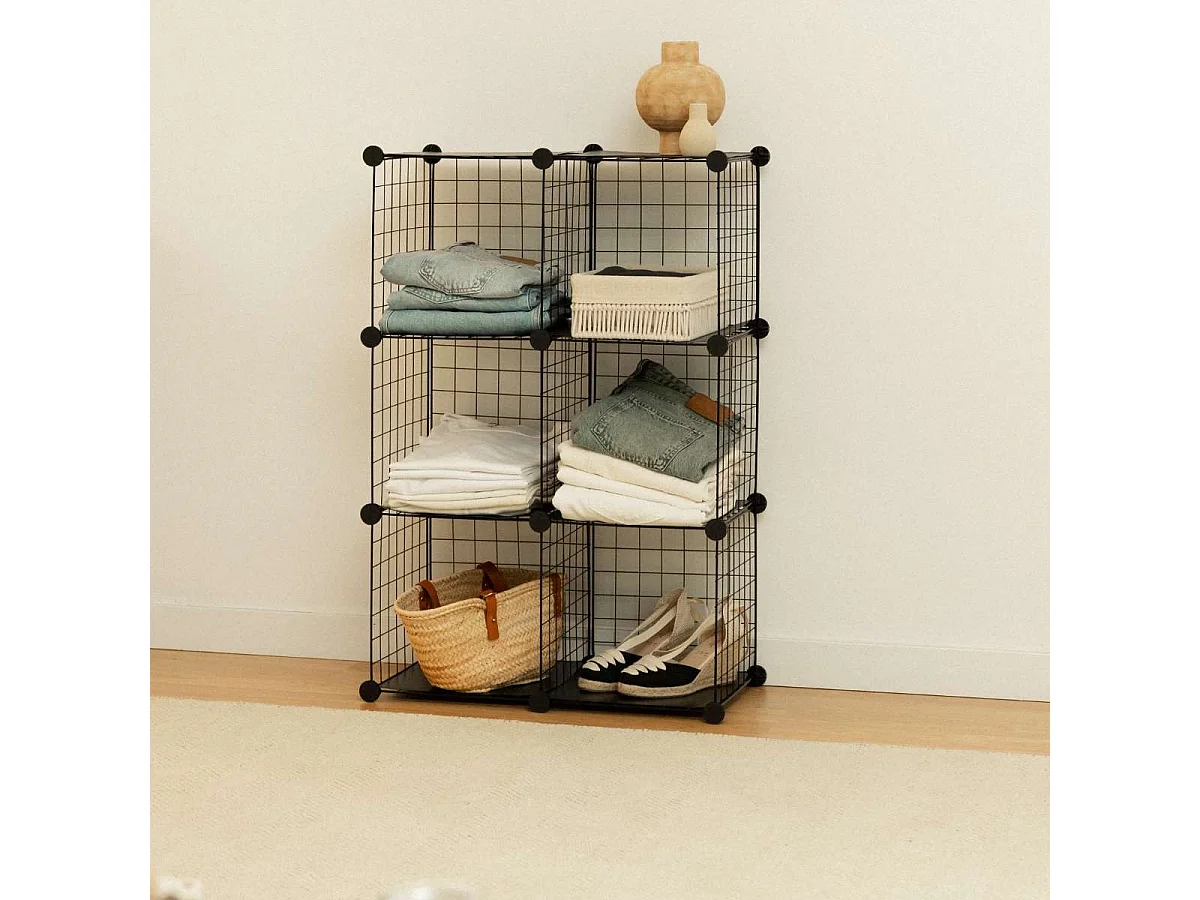 Estantería Modular  Titan C6 Negro - Newlux