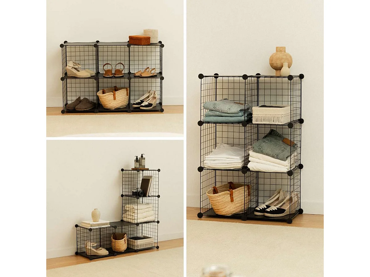 Estantería Modular  Titan C6 Negro - Newlux