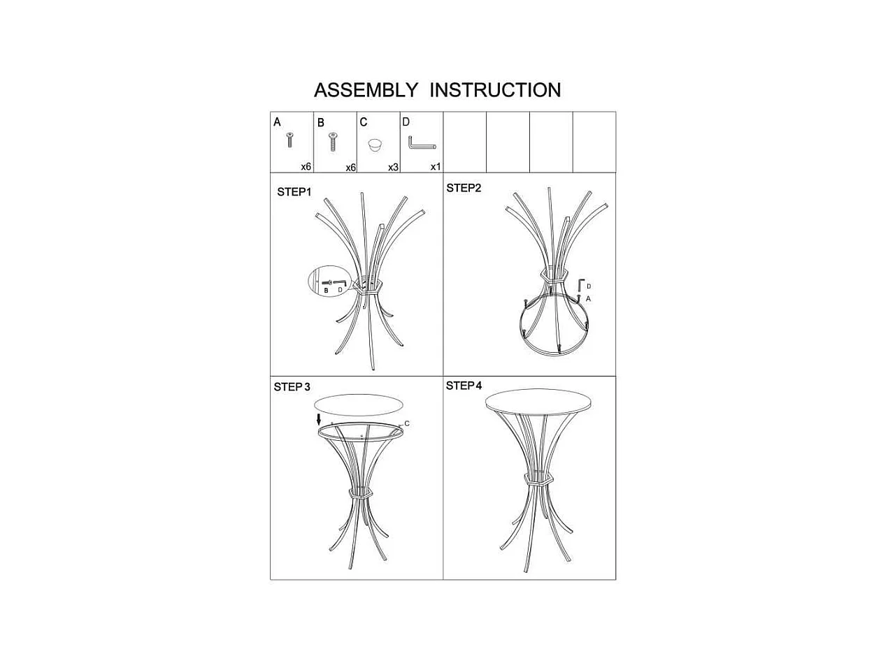 Sellette en métal et verre Shanty 40 x 81 cm 40 x 81 cm