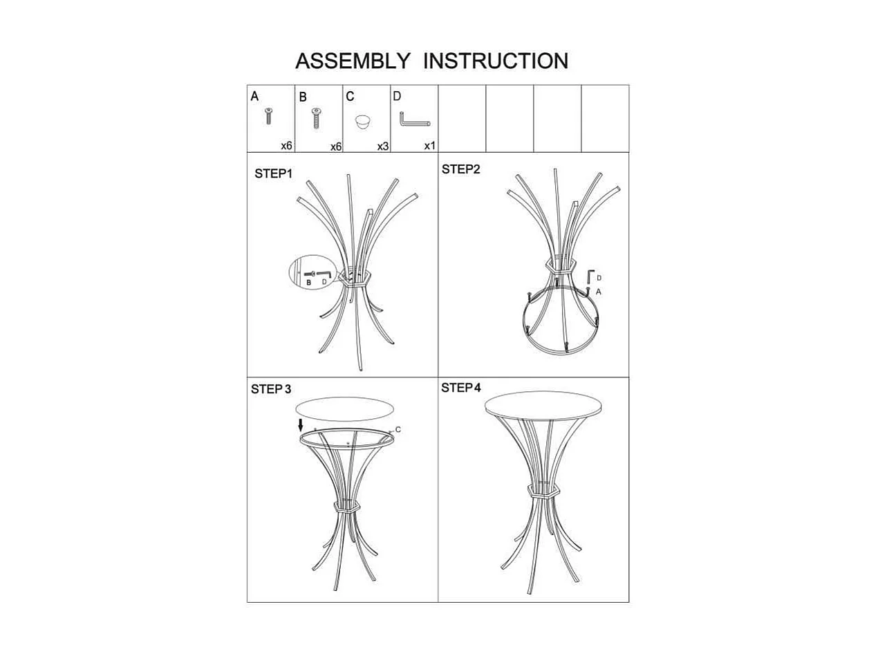 Sellette en métal et verre Shanty 40 x 81 cm