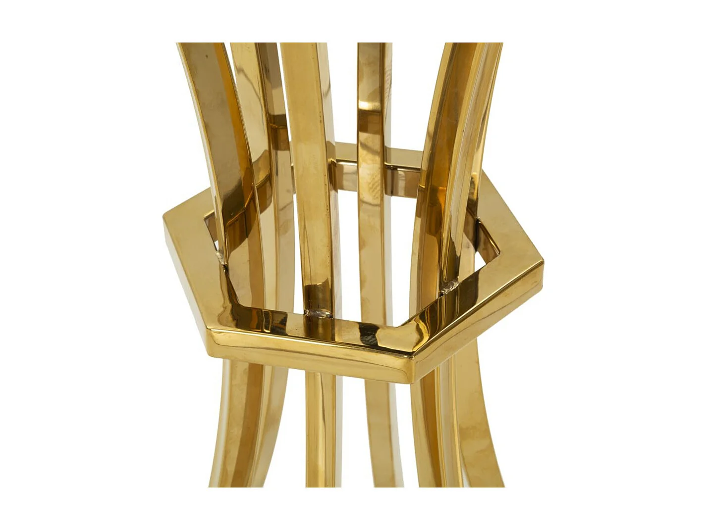 Hoge tafel van metaal en glas in goud en zwart (Ø 40x81 cm)