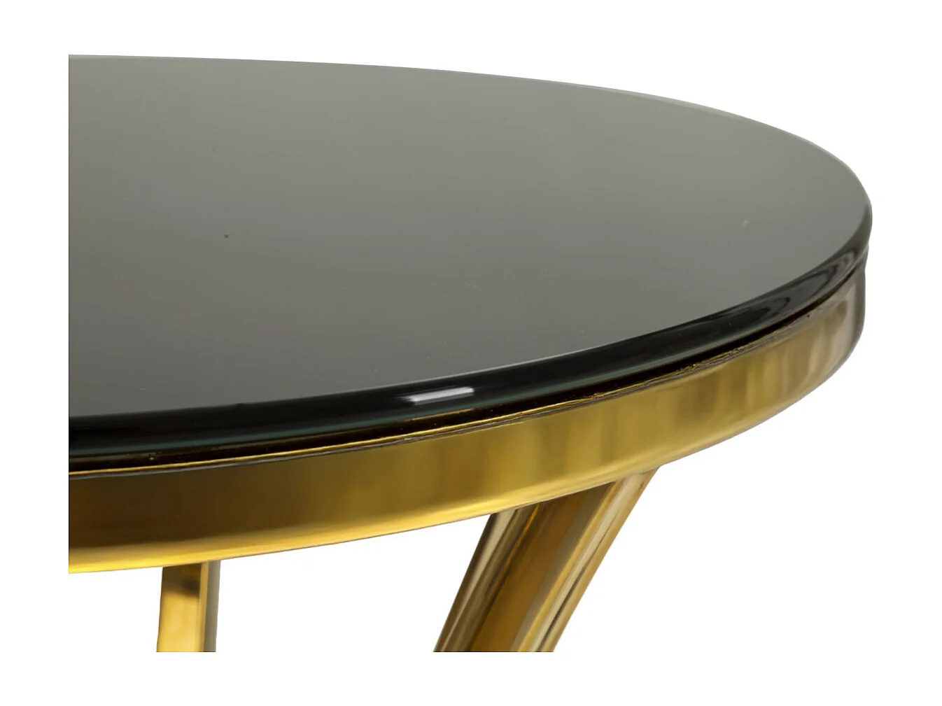 Hoge tafel van metaal en glas in goud en zwart (Ø 40x81 cm)