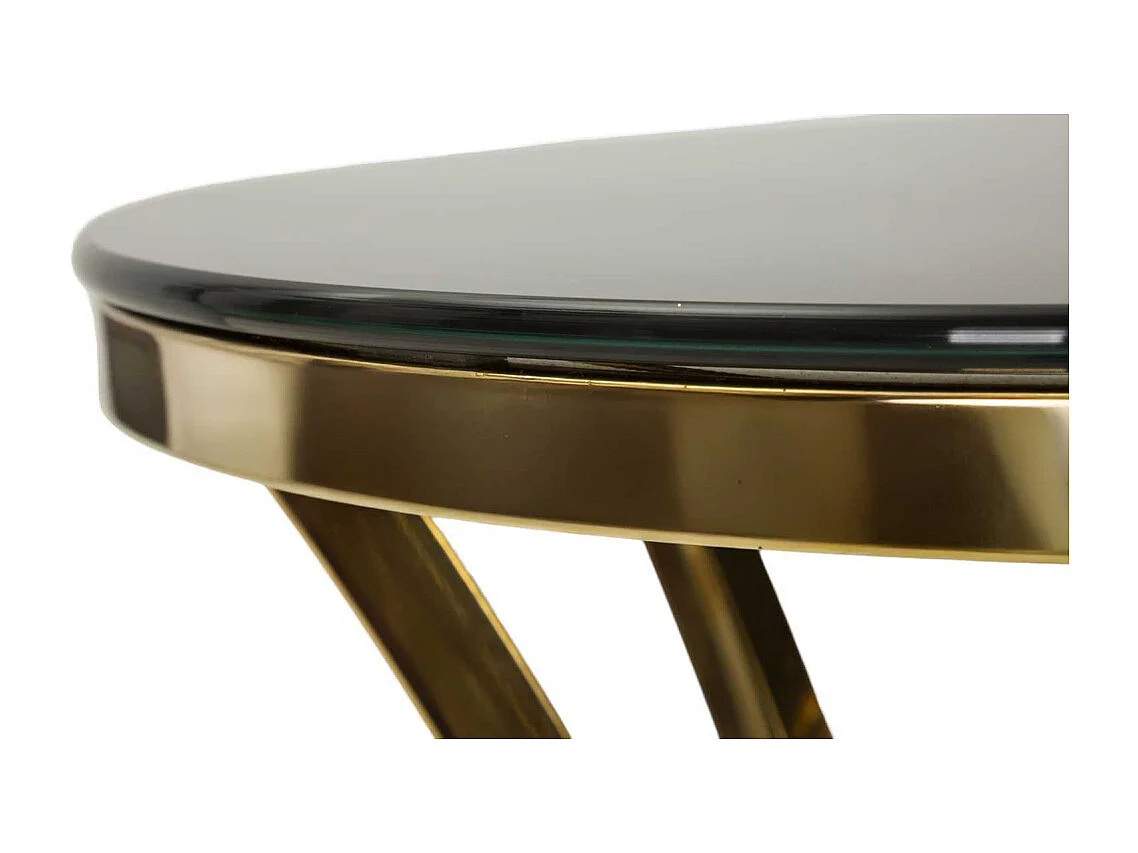 Hoge tafel van metaal en glas in goud en zwart (Ø 40x81 cm)