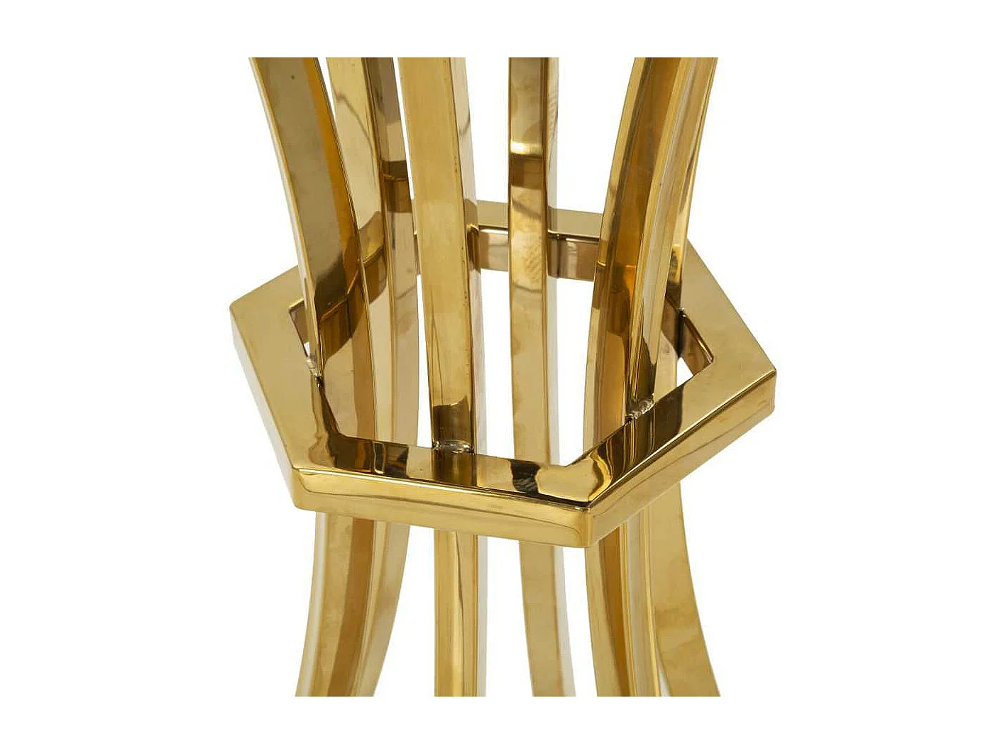 Hoge tafel van metaal en glas in goud en zwart (Ø 40x81 cm)