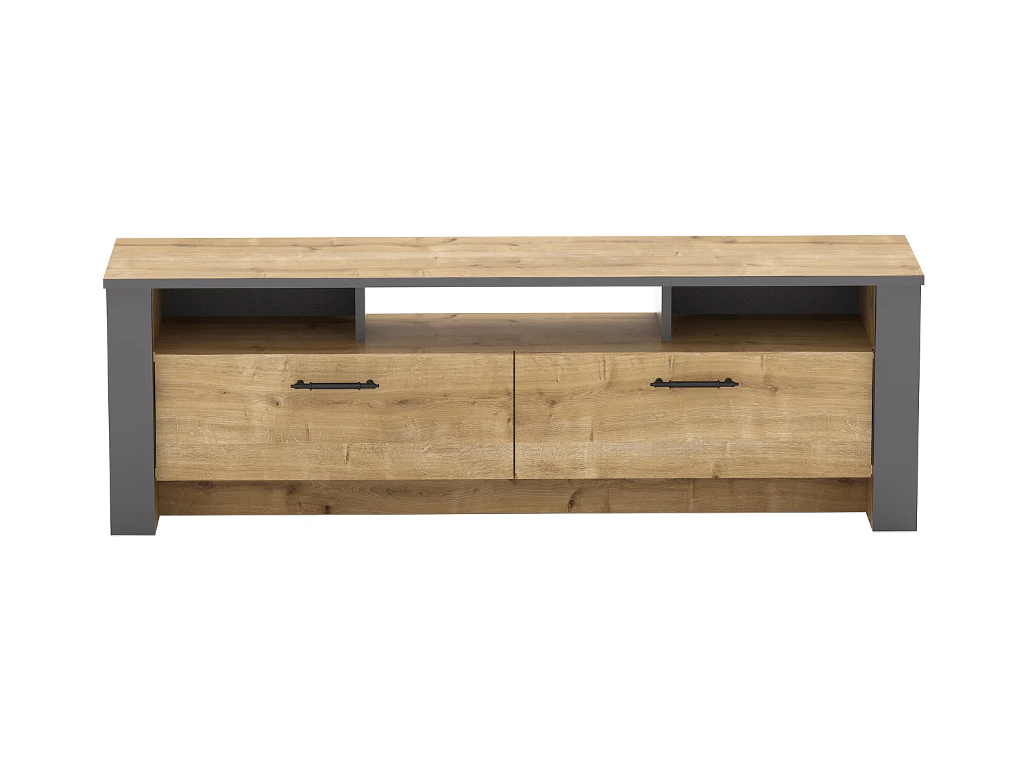 Meuble TV Manhattan 150 cm avec 2 armoires et 3 niches