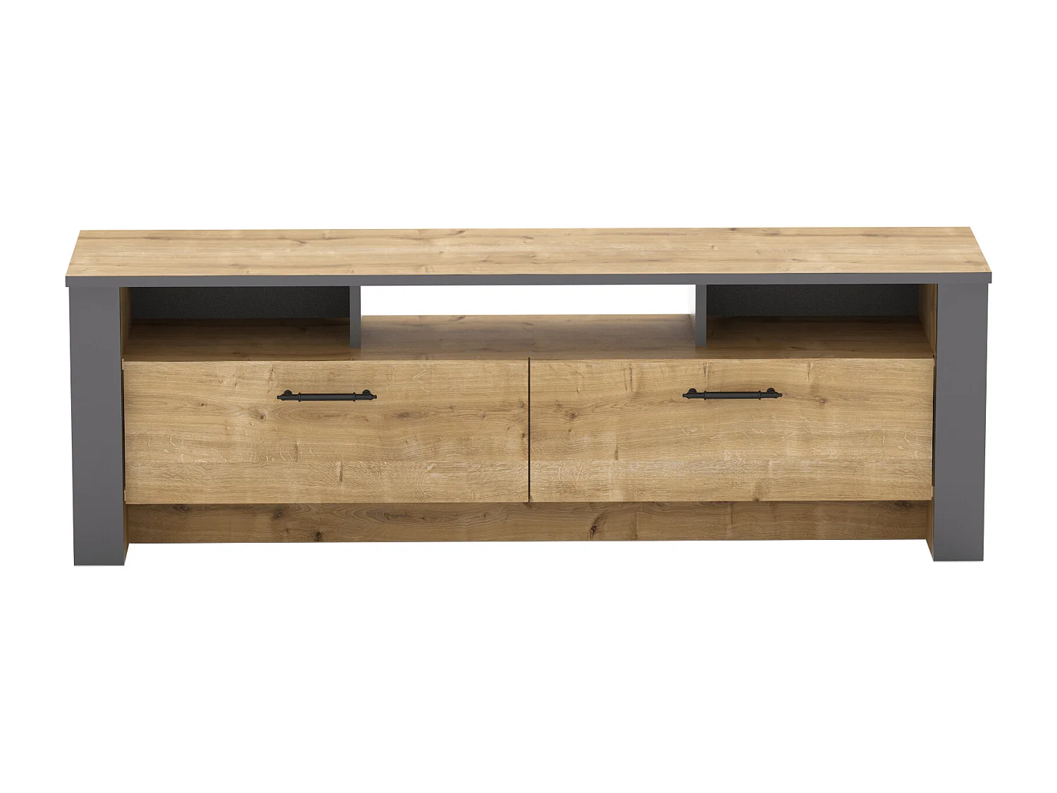 Meuble TV Manhattan 150 cm avec 2 armoires et 3 niches