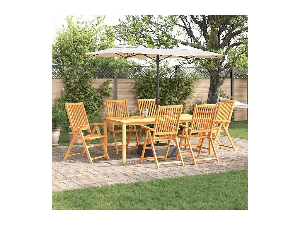 Set da Pranzo per Giardino 7 pcs Marrone