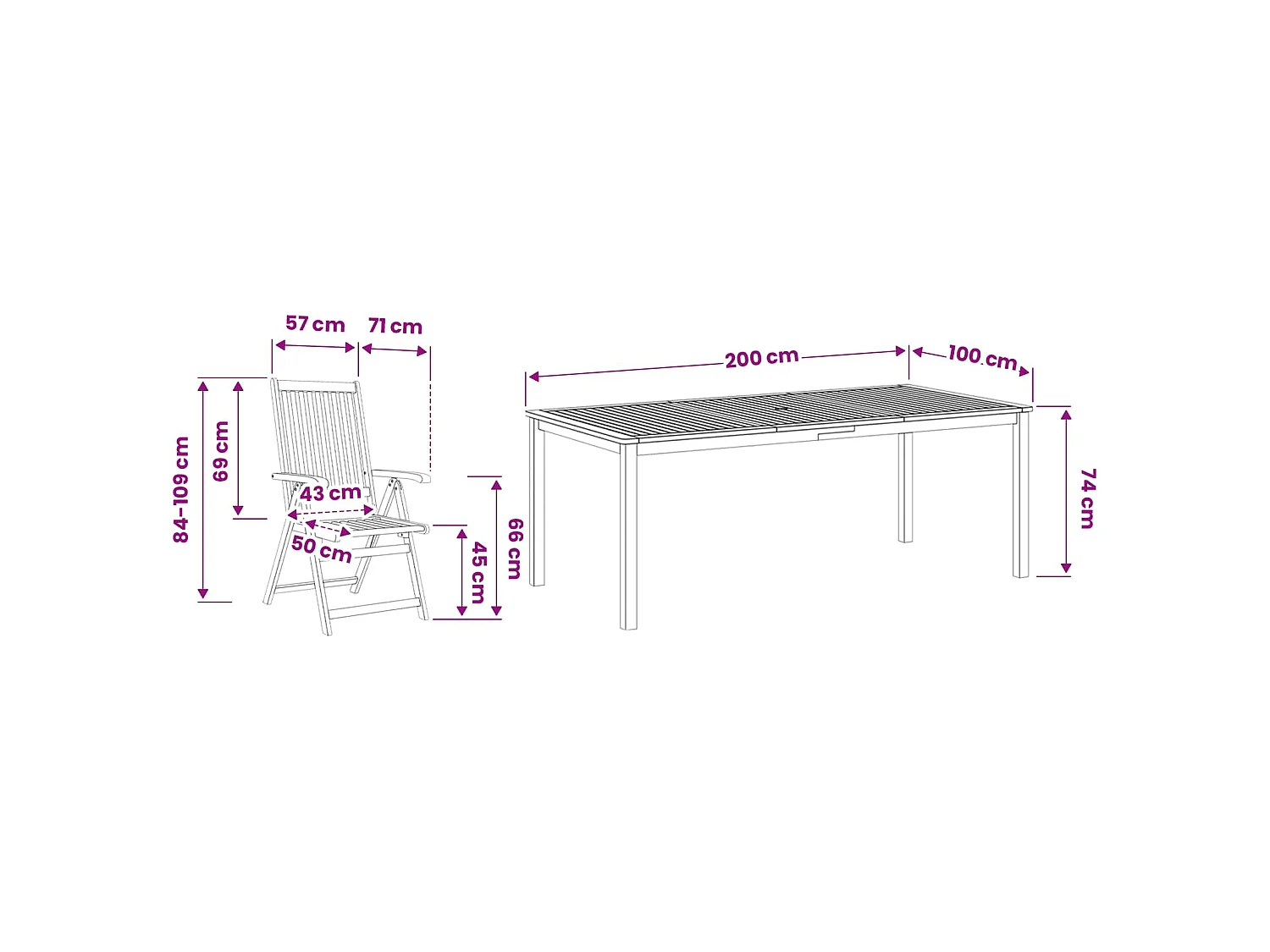Garten Essgruppe 7 stk. Braun Massivholz Akazie