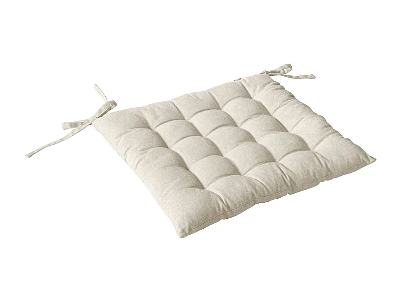 Gepolstertes Stuhlkissen mit 16-Punkt-Steppung aus Baumwolle und Bändern 38 x 38 cm