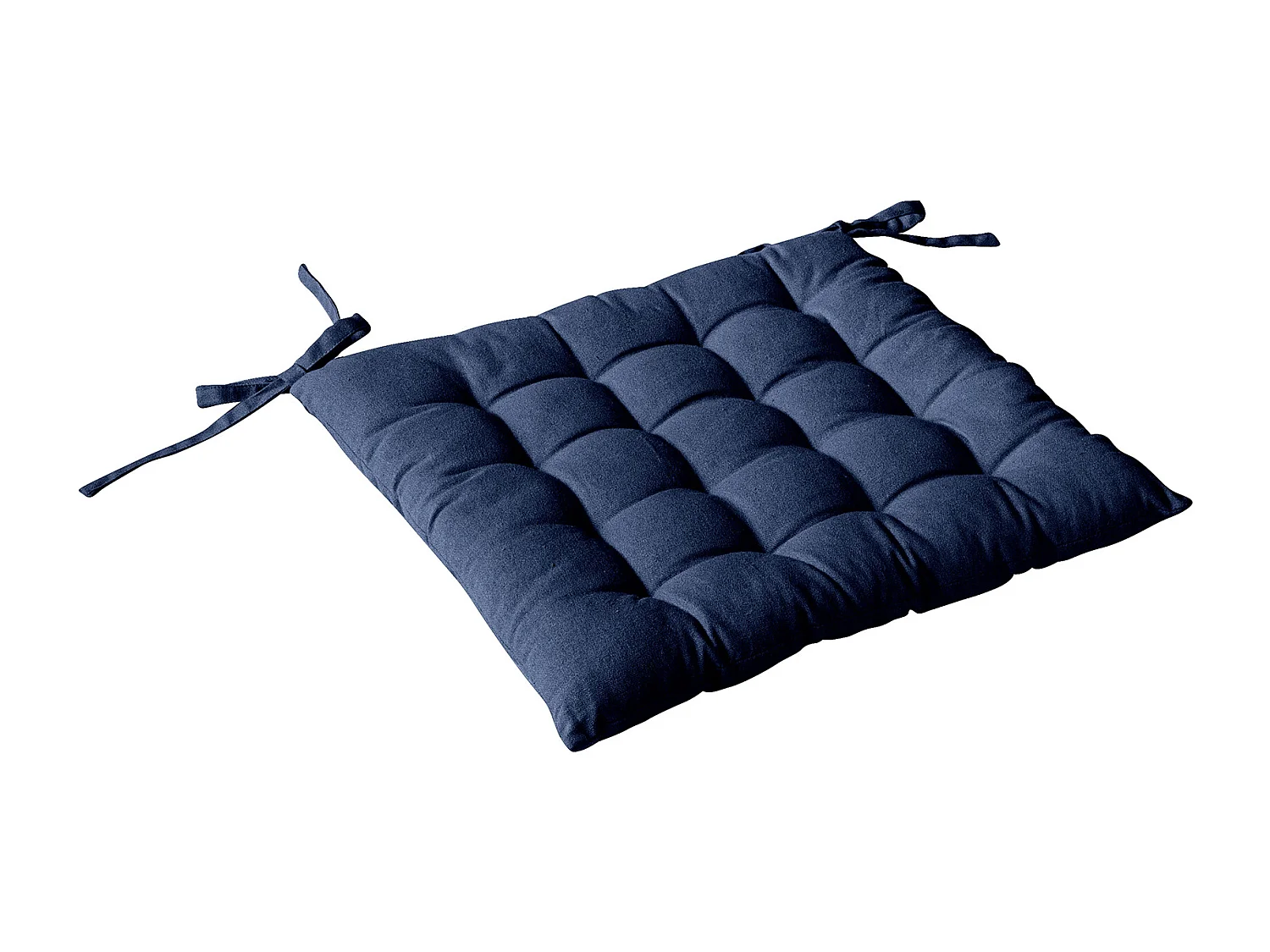 Almohadilla de silla acolchada con piquado de 16 puntos en algodón y lazos 38 x 38 cm