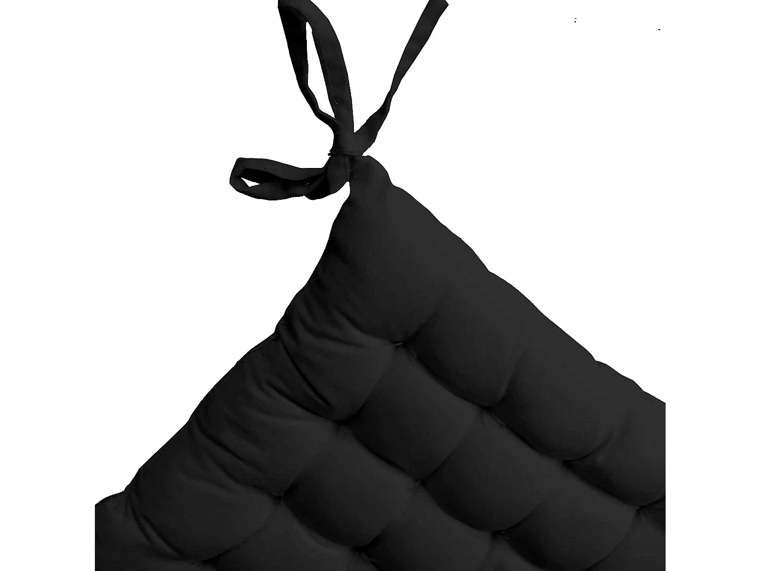 Almohadilla de silla acolchada con piquado de 16 puntos en algodón y lazos 38 x 38 cm