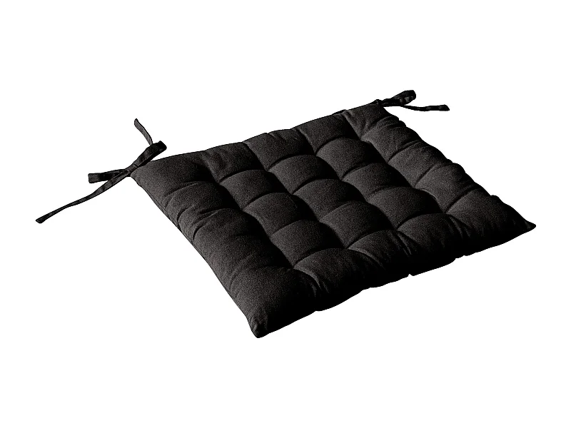 Gepolstertes Stuhlkissen mit 16-Punkt-Steppung aus Baumwolle und Bändern 38 x 38 cm