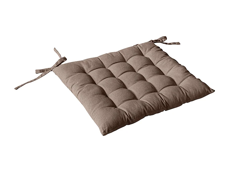 Galette de Chaise Piquée Uni "Panama" 38x38cm Vison