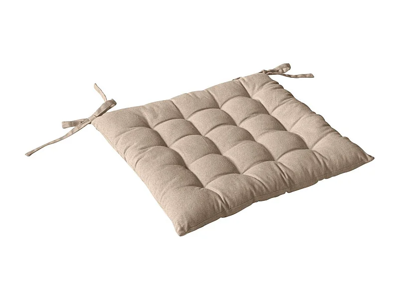 Gepolstertes Stuhlkissen mit 16-Punkt-Steppung aus Baumwolle und Bändern 38 x 38 cm