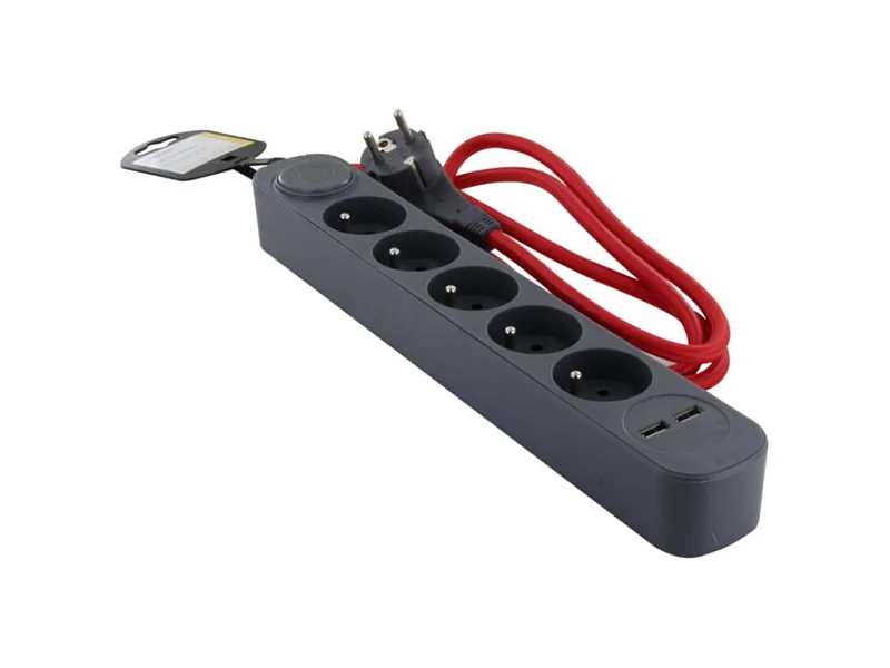 Bloc multiprise 5x16A + 2 USB + interrupteur - Chacon