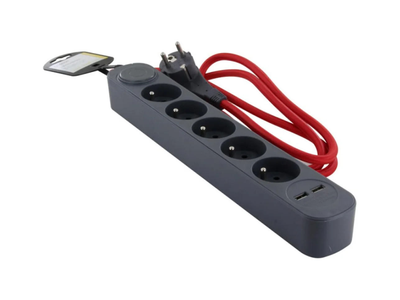 Bloc multiprise 5x16A + 2 USB + interrupteur - Chacon