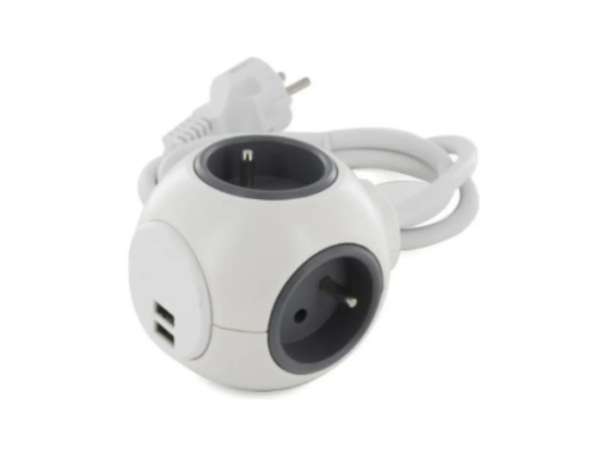 Bloc multiprise PowerBall 4x6A + 2 USB - Chacon
