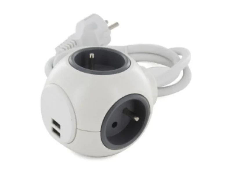 Bloc multiprise PowerBall 4x6A + 2 USB - Chacon