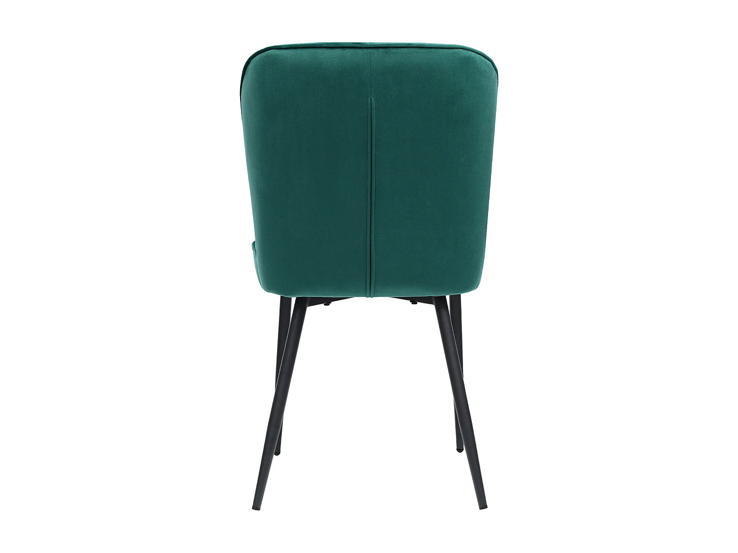 Juego de 2 sillas de comedor, color verde, asiento de terciopelo, patas de metal, respaldo ergonómico
