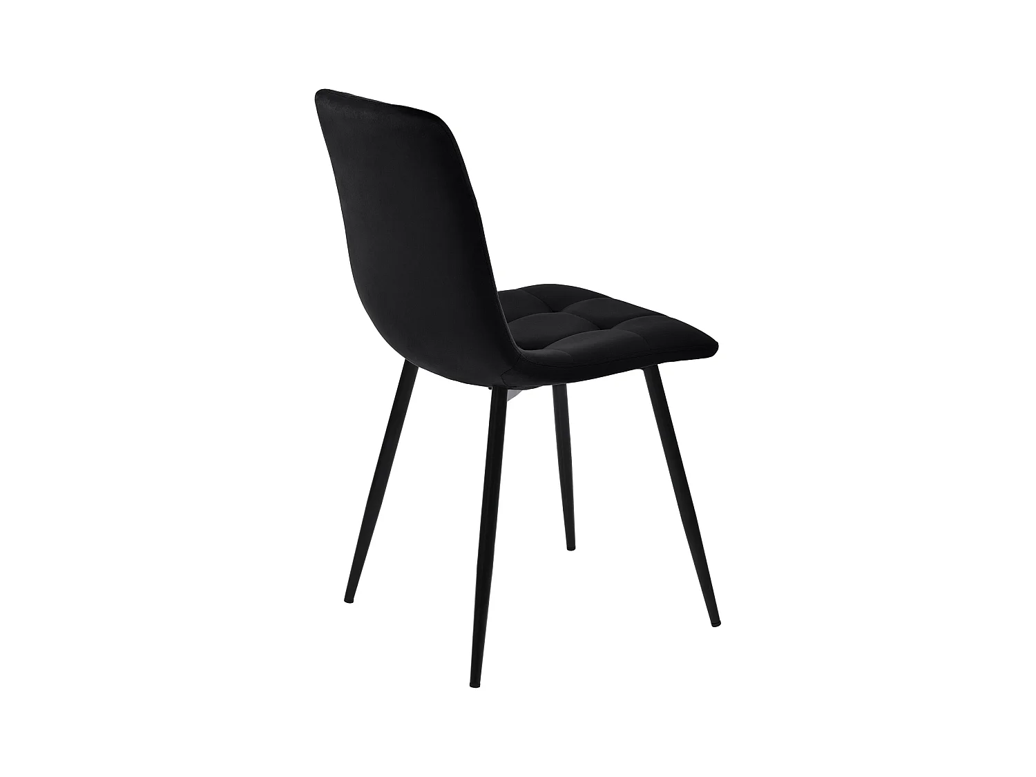 Juego de 4 sillas de comedor, color negro, asiento de terciopelo, respaldo cómodo, estructura de metal.